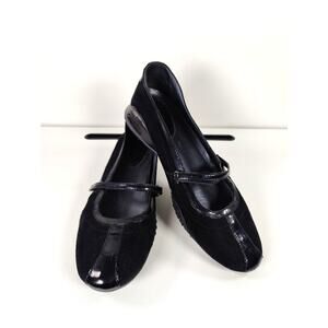 Cole Haan x Nike Air Mary Jane Flats Black Suede Patent Leather 8B Comfort
